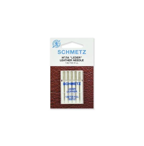 Иглы "Schmetz" для кожи № 80/12, 5 шт.