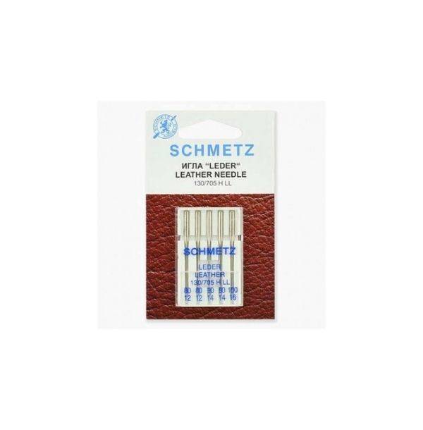 Иглы "Schmetz" для кожи №№80(2),90(2),100(1) (5шт.)