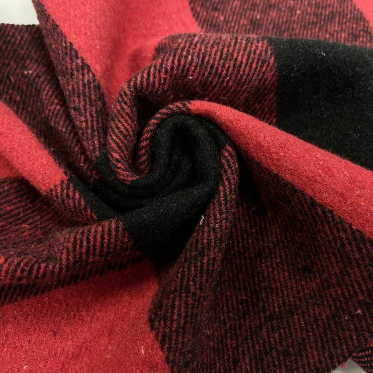 Ткань рубашечная "Манчестер" 35545 красно-чёрная 285 г/м2