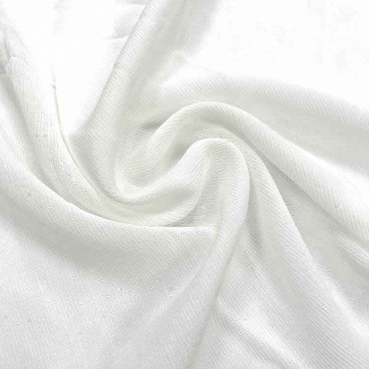 Ткань плательная однотонная цвет белый