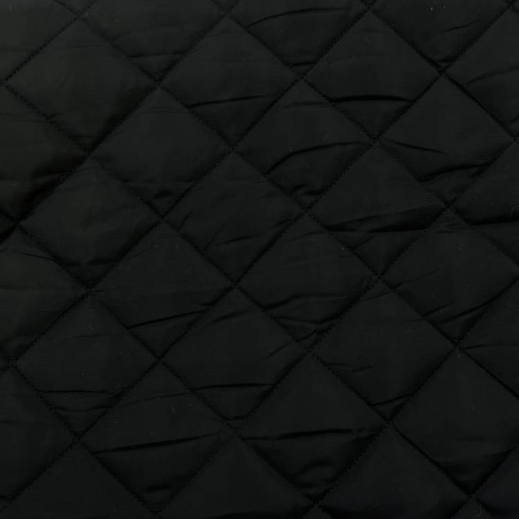 Ткань курточная стёганая "Нелли" цв.10 чёрный водоотталкивающая, 200синт