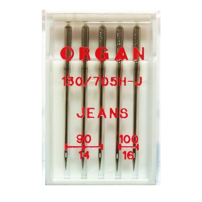 Иглы Organ джинс № 90(3),100(2), (5 шт)