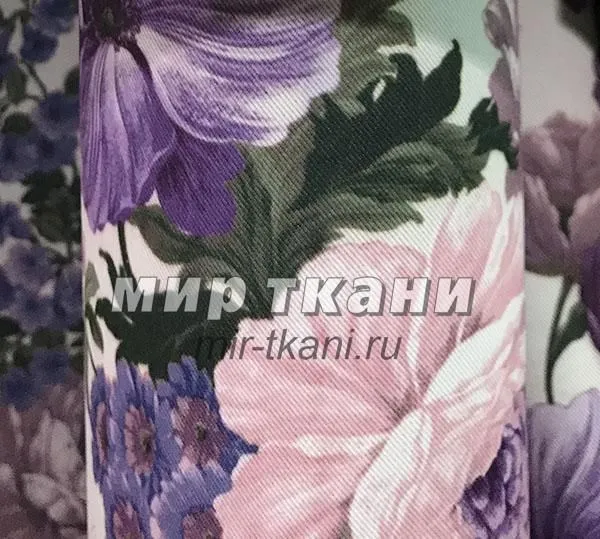 Ткань декоративная "Блэкаут" арт.53343 цв.042 сиреневая поляна светонепроницаемость 70%
