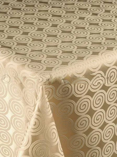 Ткань скатёрочная "Мати" рис.1666 круги цв.050303 золото