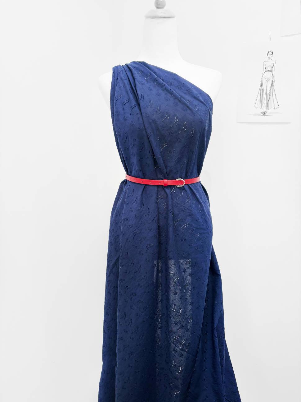 Хлопок с вышивкой арт.17495 т/синий (бренд Desigual) 6,5