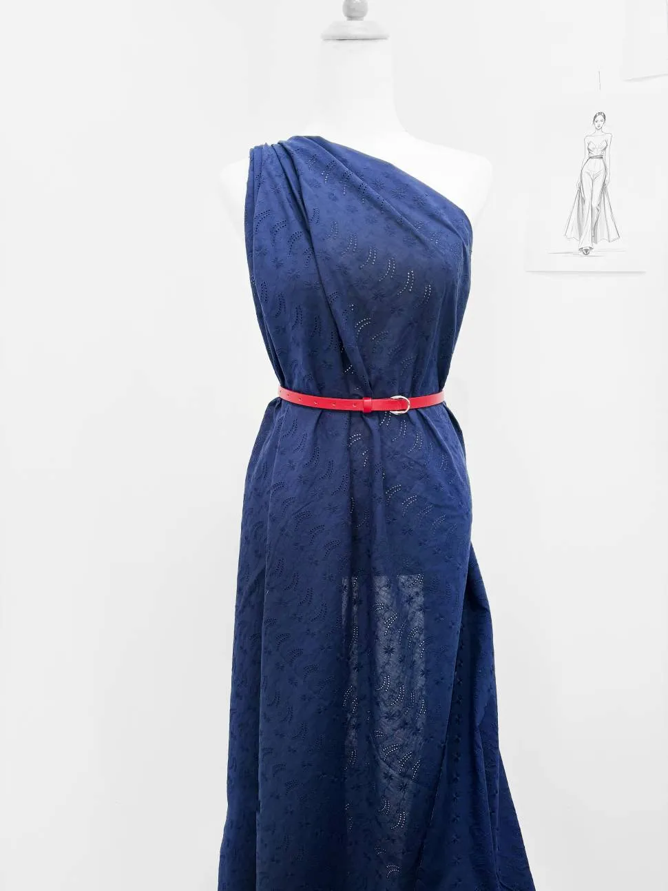 Хлопок с вышивкой арт.17495 т/синий (бренд Desigual) 6,5