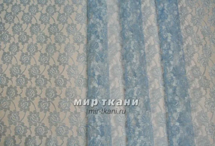 Гипюр цвет голубой