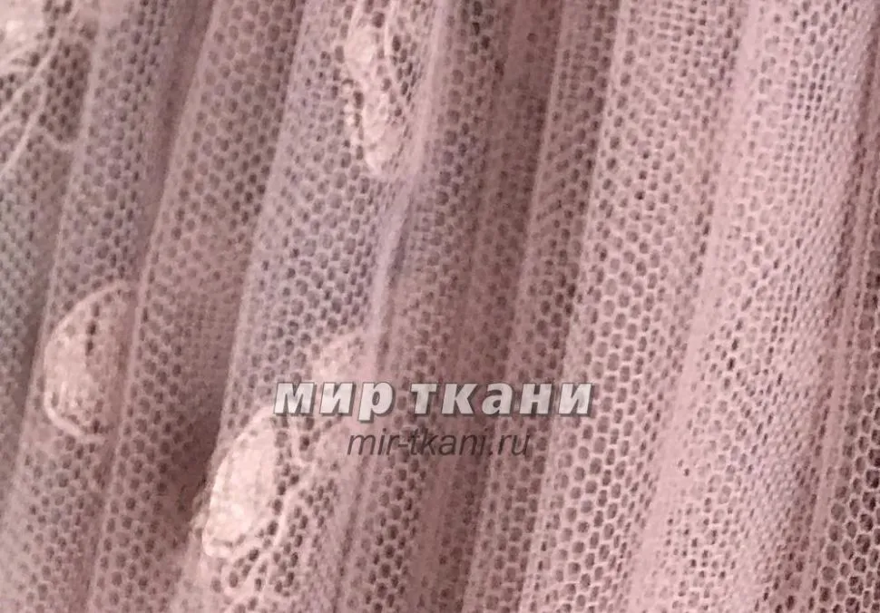 Кружево на сетке "Бэль" цвет.002 гр.розовый