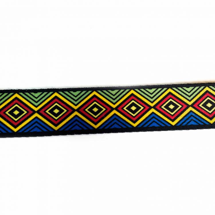 Стропа сатин двусторонняя 38мм "Ромб жёлтый"