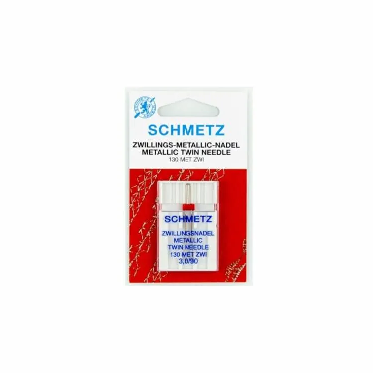 Иглы "Schmetz" для металл. нитей двойные №90/3 (1шт)