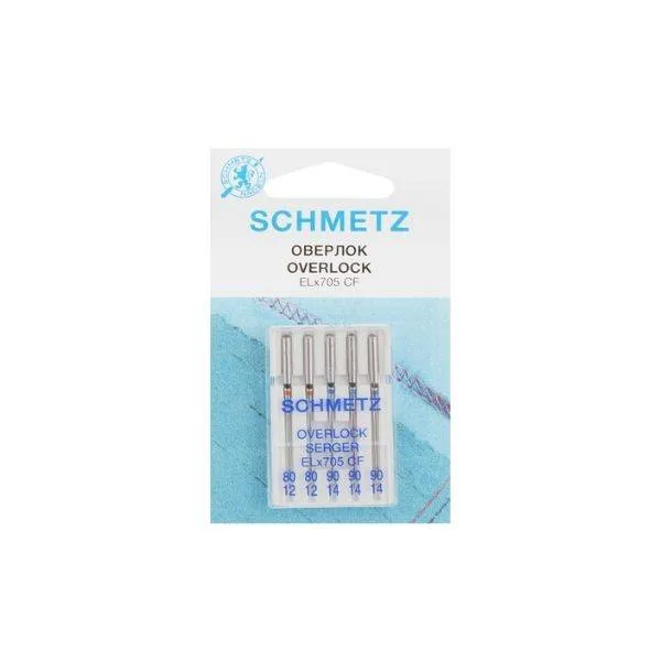 Иглы "Schmetz" для плоскошовных машин №80(2),90(3) ELх705 C
