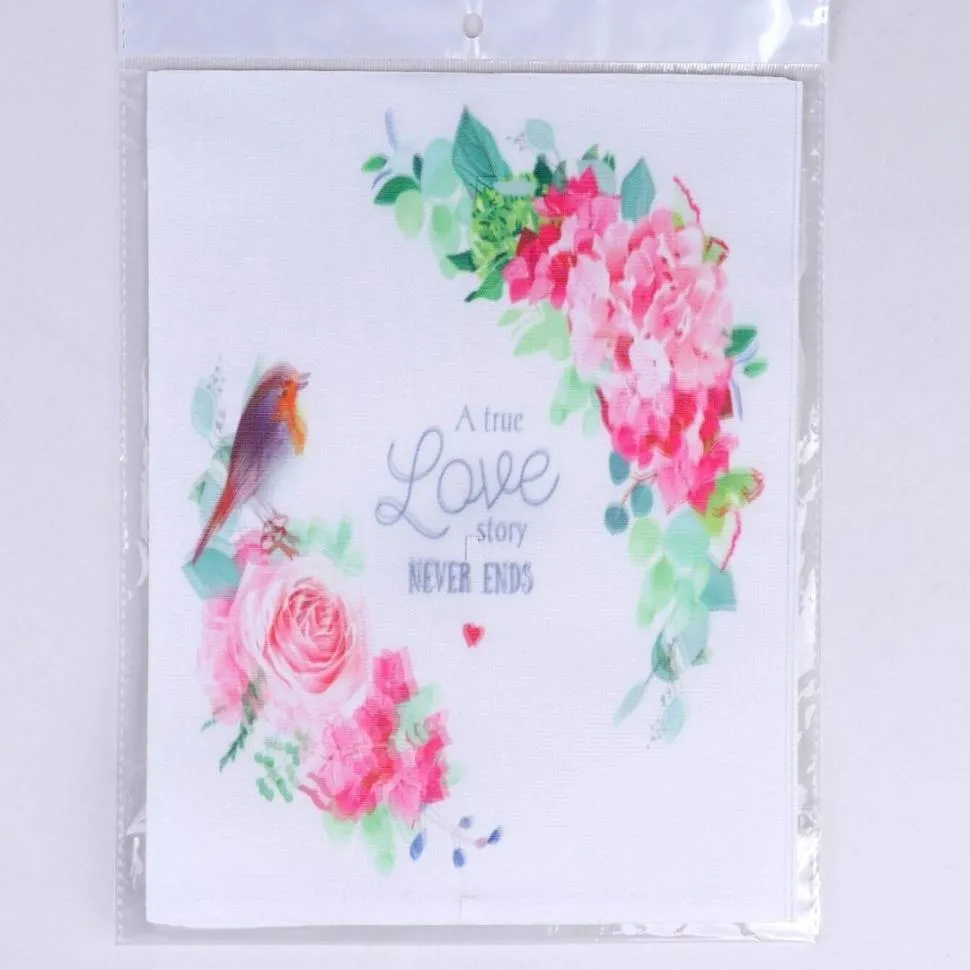 Аппликация пришивная "Пионы LOVE-3D" 27*20см
