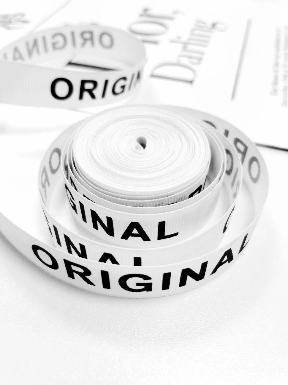 Тесьма репс.  2,0см "ORIGINAL" бело-черный