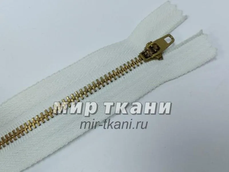Молния джинс.т-3 18см бел./золото