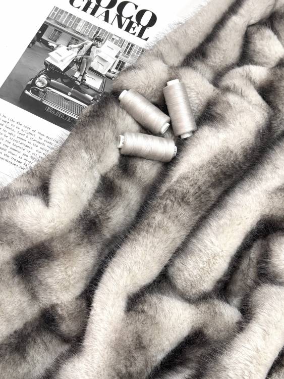 Мех искусственный "Шиншилла" цвет серый