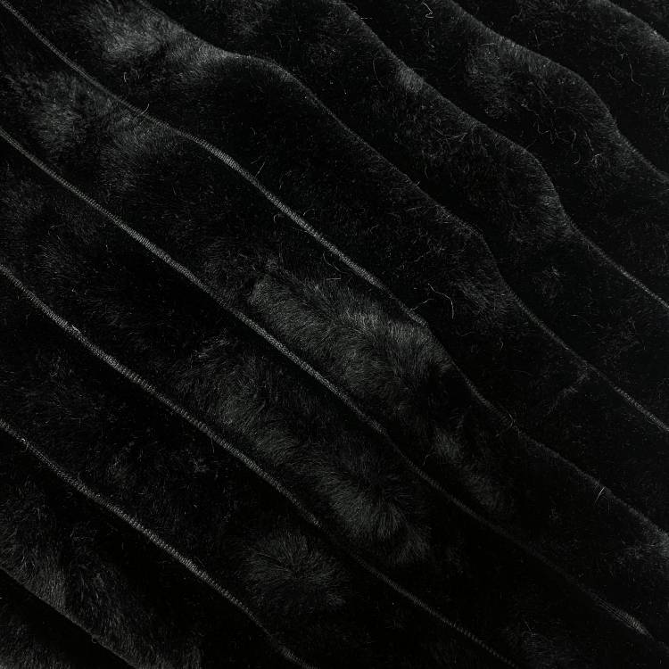 Мех искусственный полоска цвет чёрный