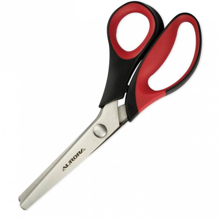 Ножницы Aurora волна (3,5мм) 23 см (черно-красные ручки)