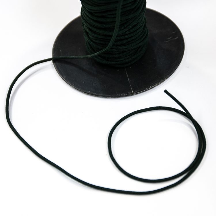 Резинка шляпная т.зелёный d-2мм