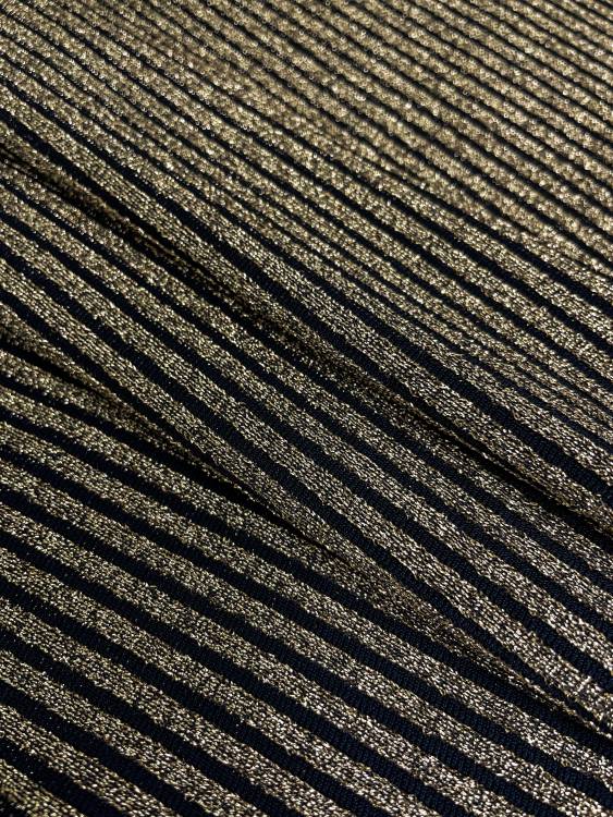 Трикотаж с люриксом "Солен" золото на чёрном