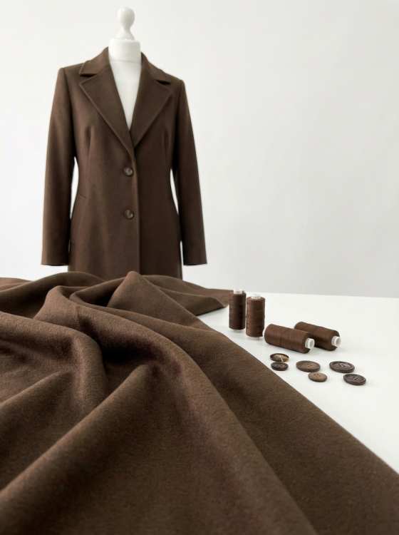 Ткань пальтовая "Джесика" 9483 кофе