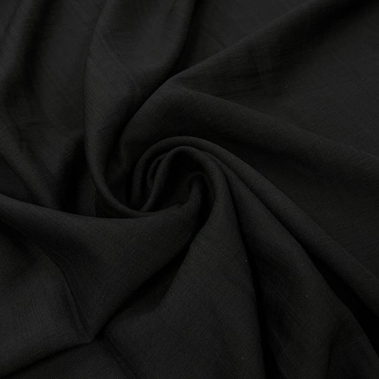 Плательная однотонная "Корса" цвет чёрный 130 г/м2