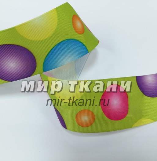 Тесьма репс. 4,0см "Шарики" светло-зеленый