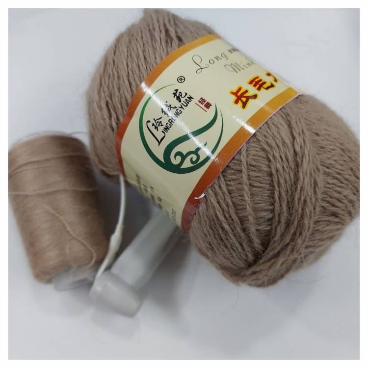 Пряжа "Пух Норки"длинноворсовая,21-песочный