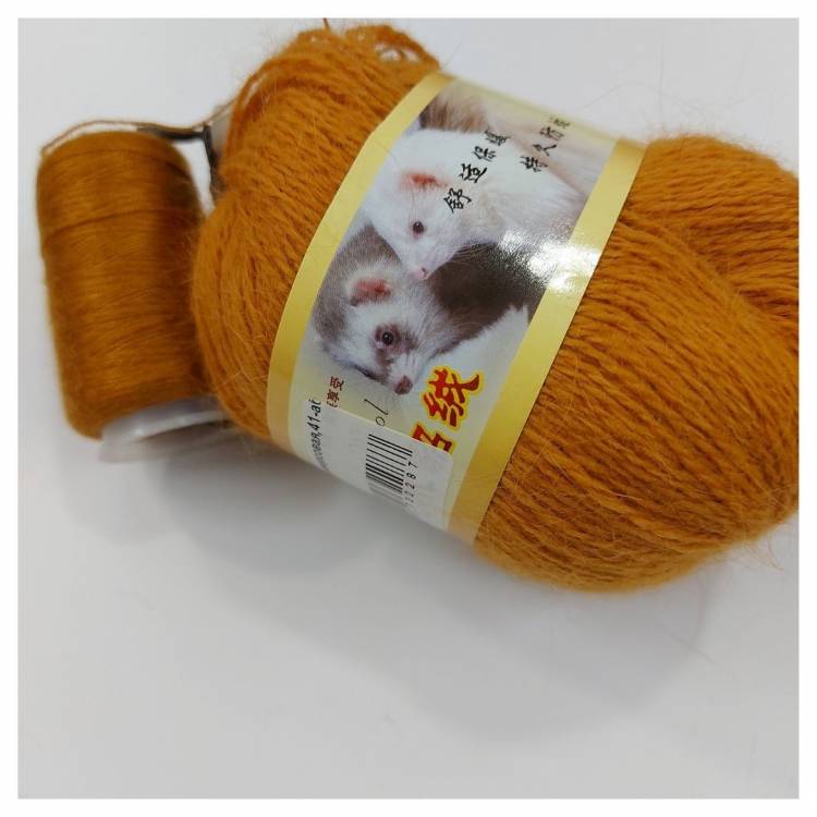 Пряжа "Пух Норки"длинноворсовая,41-абрикос