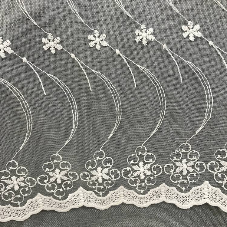 Гардинное полотно с вышивкой арт.В55 23 цв 03 крем