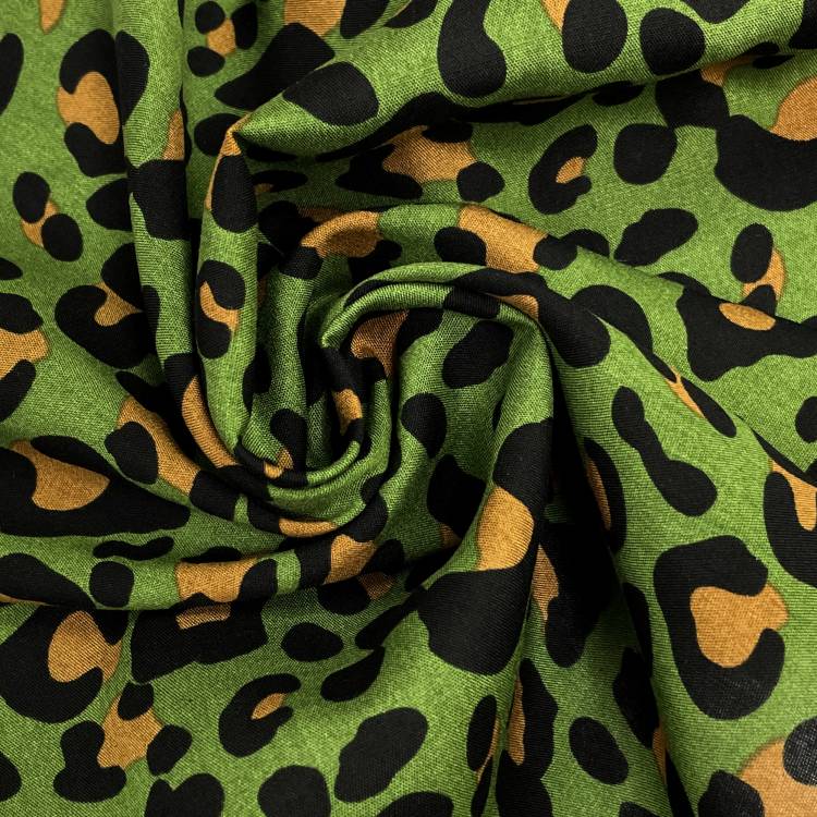 Плательная набивная арт.3471/D22/C4 леопард на зелёном