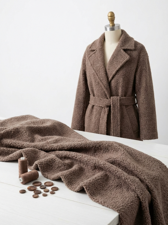 Ткань букле "Валентино" цвет бежевый 400г/м2