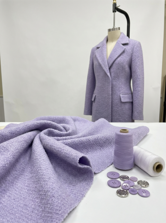 Ткань пальтовая "Модница" 21421F-MXN цв.12 сирень 720 г/м2