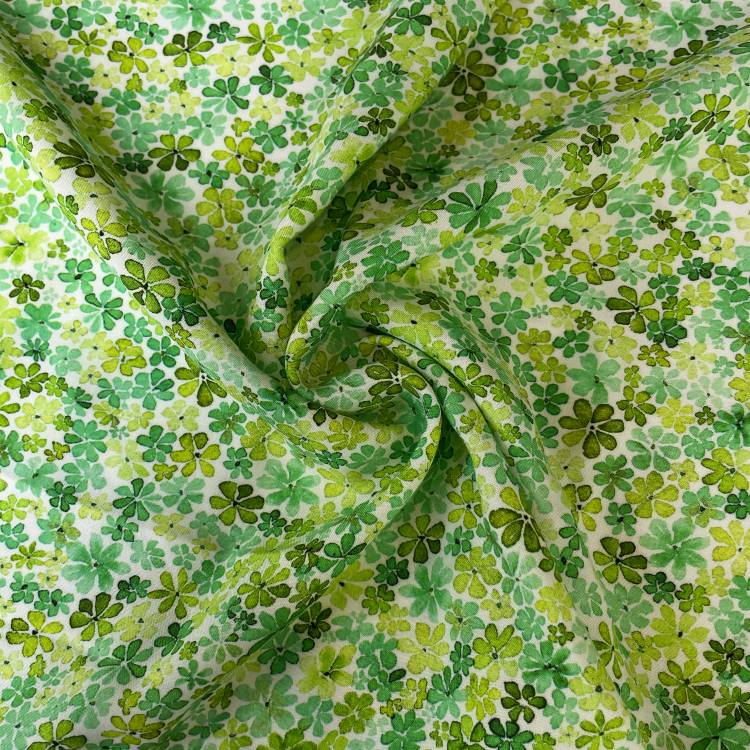 Плательная "Романо" арт.43-8723 зелёные цветочки 126г/м2