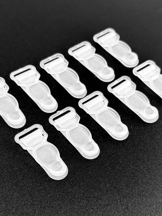 Застежка д/чулок пластм. 10мм прозрачный