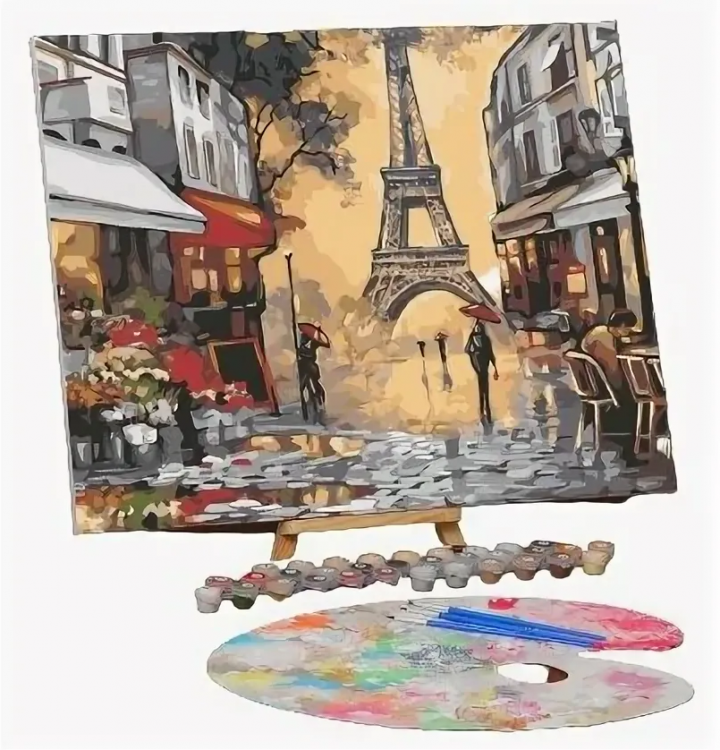 Картина по номерам на холсте с подрамником "Осенний Париж" 40*50 см