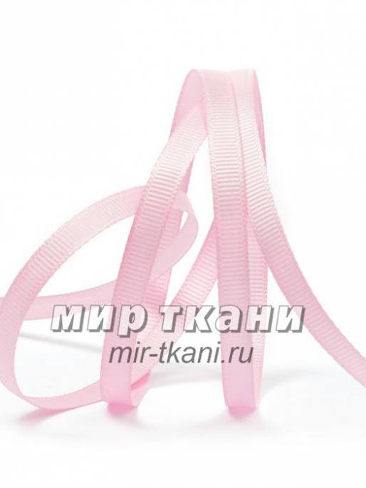 Тесьма репсовая 1,0 см розовая 91,3м