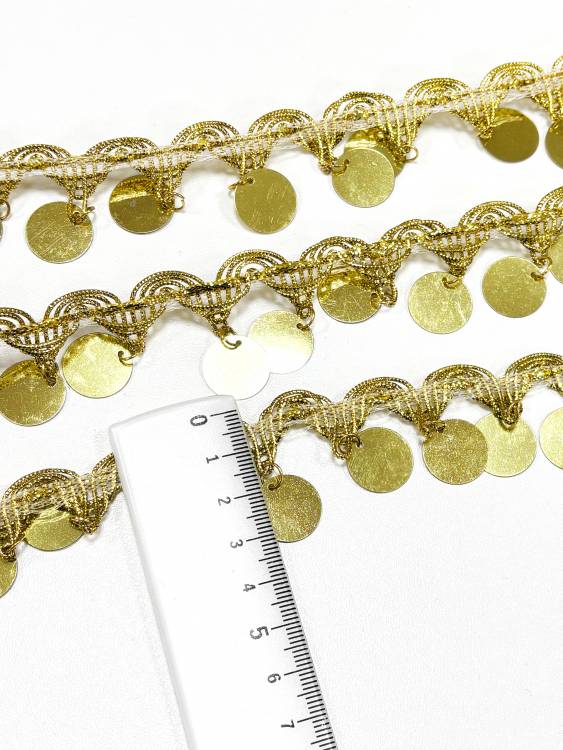 Тесьма золото "Монисто" d-15 мм