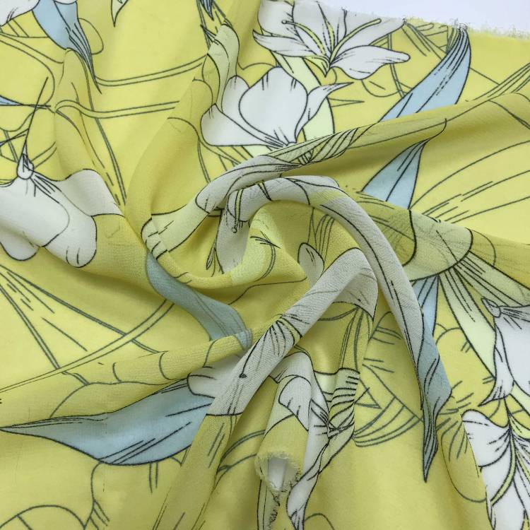 Шифон набивной "Дарси" цвет жёлтый