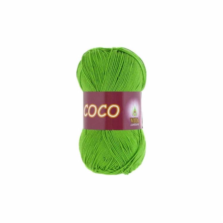 Пряжа"Коко" 3861//ярко-зеленый