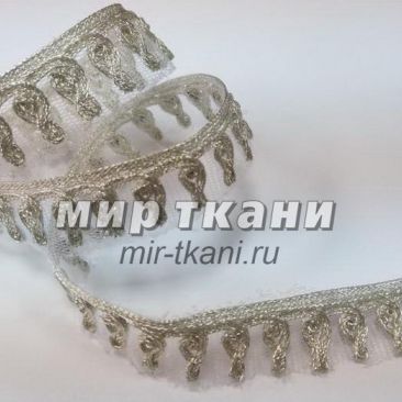 Тесьма  декоративная арт.№8222 2,0см. серебро 18,4м.