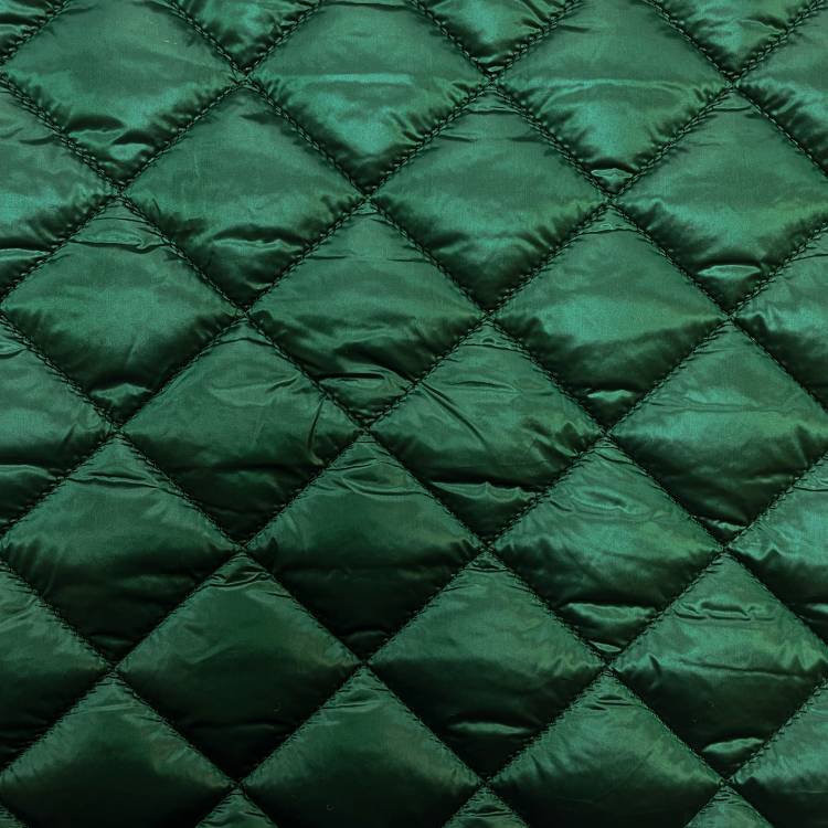 Ткань курточная стёганная арт.827450 ромб 5 см. зелёный