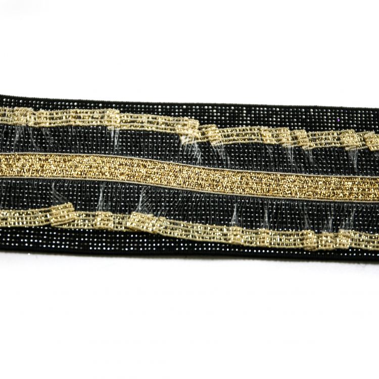 Резинка 5см "Резинка с рюшей золотой"