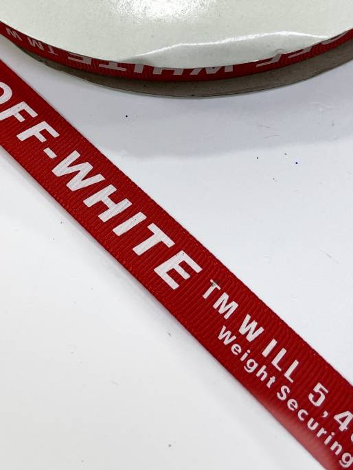 Тесьма репс.1,5см "OFF-WHITE" красный