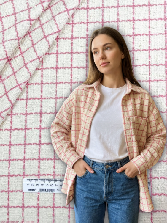 Костюмная букле цвет молочный