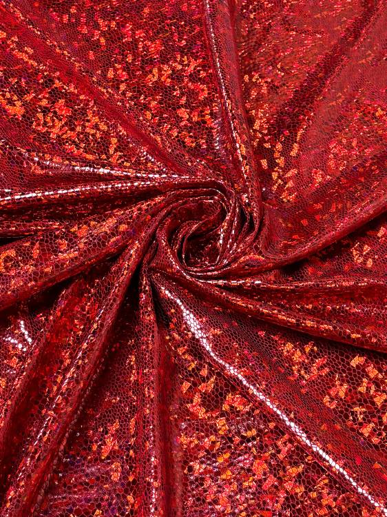 Трикотаж голограмма крупный цвет красный