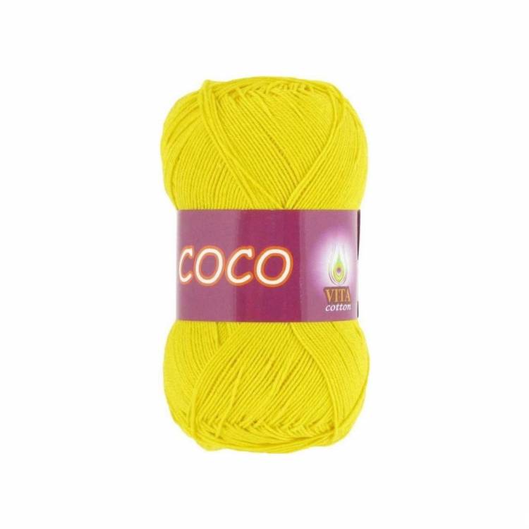 Пряжа"Коко" 4320//ярко-желтый