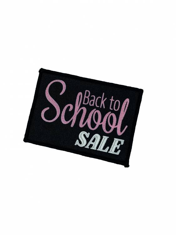 Нашивка "Back to SCHOOL" яр. розов. 8,8*6,3см