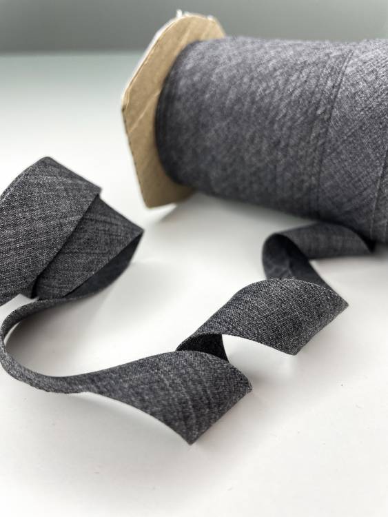 Косая бейка 1,5см denim grey хлопок 100%