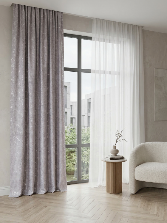 Штора "Винтаж-2,0" цвет серый h=2,70