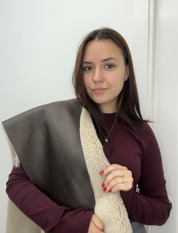 Мех дублёнка арт.23886 коричневая (Desigual)